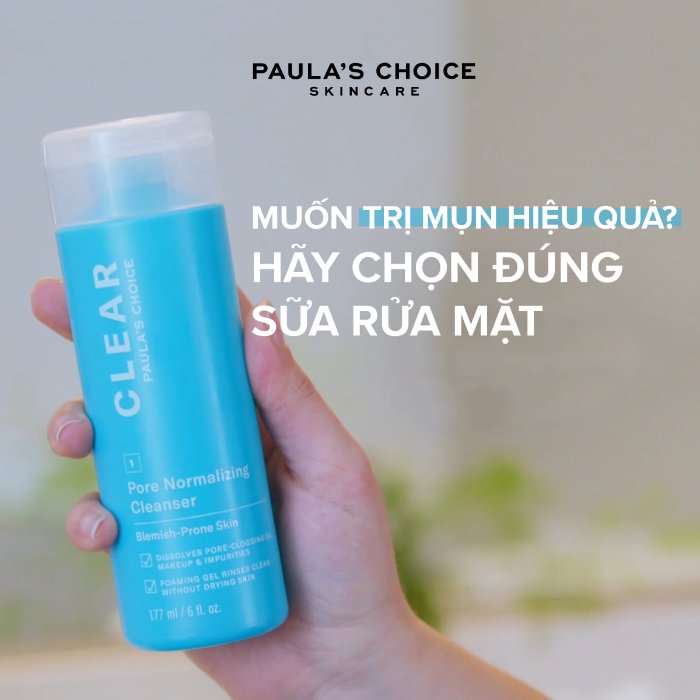 Paula’s Choice Clear Pore Normalizing Cleanser 177ml Sữa rửa mặt hỗ trợ giảm mụn Paula’s Choice Clear Pore Normalizing Cleanser 177ml