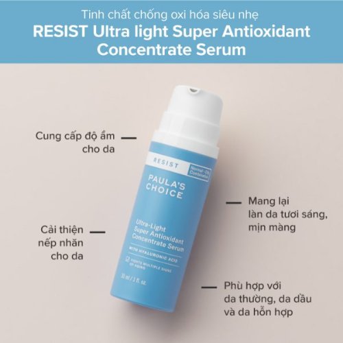 Serum ngăn ngừa lão hóa Paula’s Choice Resist Ultra Light Super Antioxidant Concentrate Serum