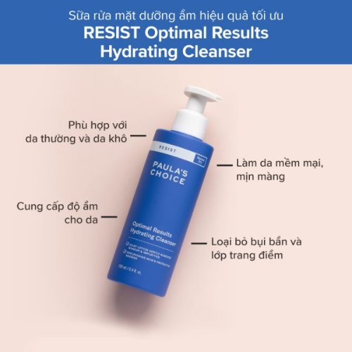 Sữa rửa mặt dưỡng ẩm Paula’s Choice Resist Optimal Results Hydrating Cleanser Normal Dry