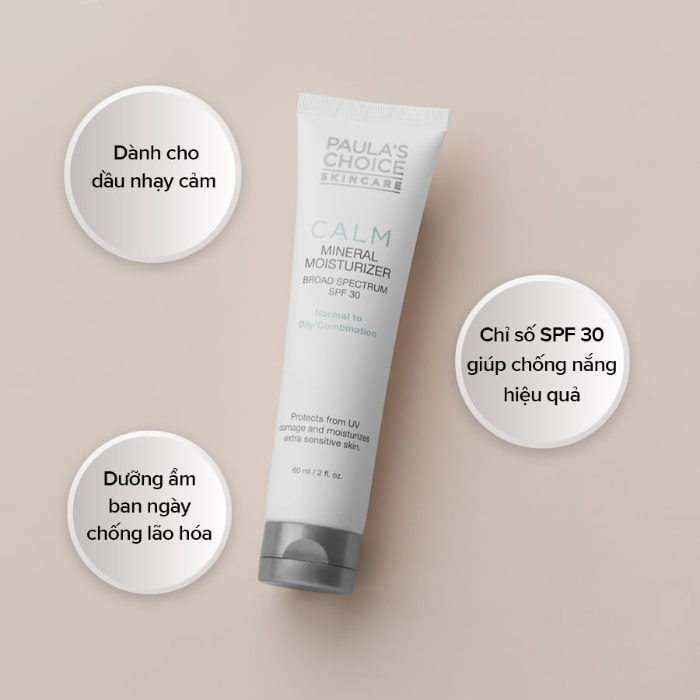 Paula’s Choice Calm Mineral Moisturizer  Tác dụng Paula’s Choice Calm Mineral Moisturizer SPF 30 Oily Skin