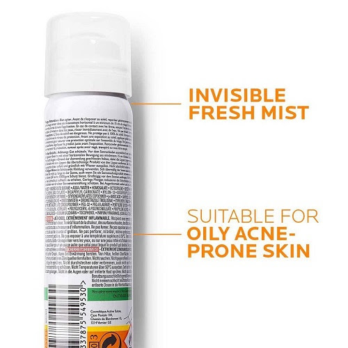 Xịt Chống Nắng Kiểm Soát Bóng Nhờn Và Bảo Vệ Da La Roche-Posay Anthelios Anti-Shine Invisible Fresh Mist SPF50 UVB + UVA Sun-Sensitive Skin