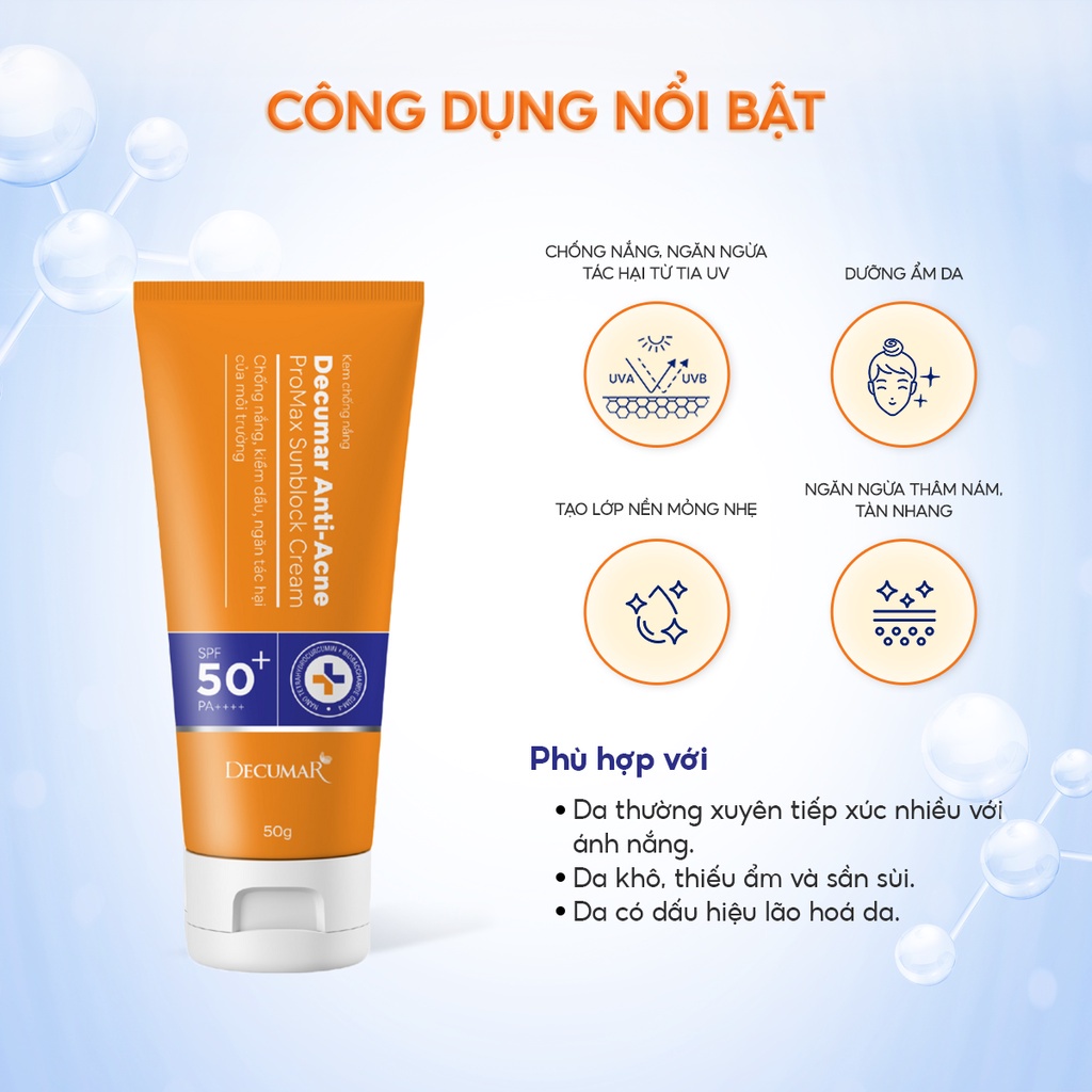 Kem chống nắng Decumar Anti-Acne Promax Sunblock Cream