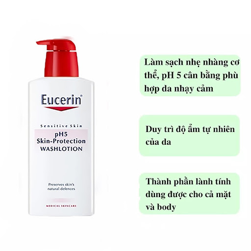 Sữa tắm cho da cơ thể nhạy cảm Eucerin pH5 Skin-Protection Washlotion