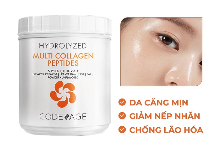 Bột uống Codeage Hydrolyzed Multi Collagen Peptides Powder mang lại hiệu quả vượt trội Bột uống Codeage Hydrolyzed Multi Collagen Peptides Powder mang lại hiệu quả vượt trội