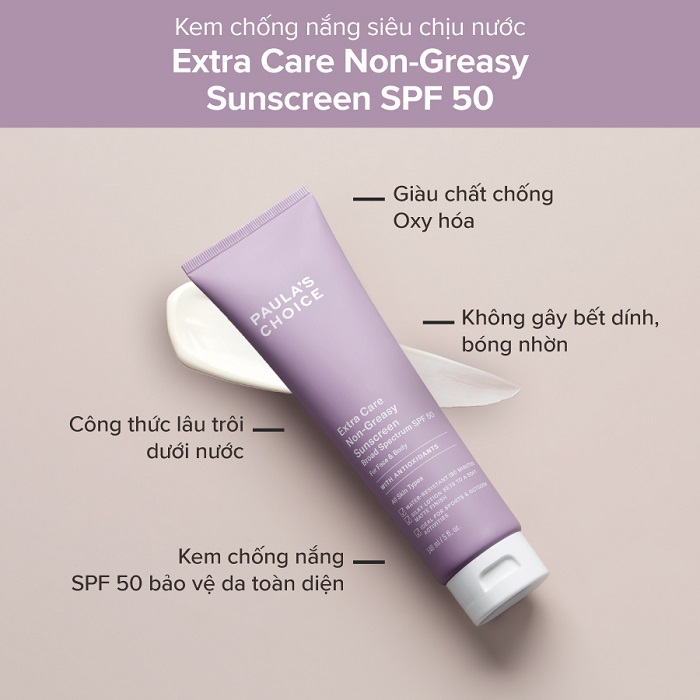 Kem chống nắng Paula’s Choice Extra Care Non – Greasy Sunscreen SPF 50 Kem chống nắng Paula’s Choice Extra Care Non – Greasy Sunscreen SPF 50