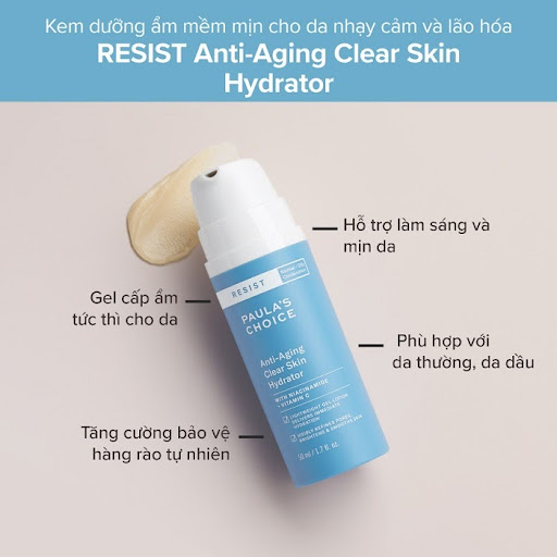 Kem dưỡng ẩm phục hồi da Paula’s Choice Resist Anti-Aging Clear Skin Hydrator Kem dưỡng ẩm phục hồi da Paula’s Choice Resist Anti-Aging Clear Skin Hydrator