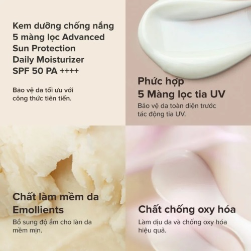 Kem Dưỡng Chống Nắng 5 Màng Lọc Paula`s Choice Advanced Sun Protection Daily Moisturizer SPF 50+ | PA ++++