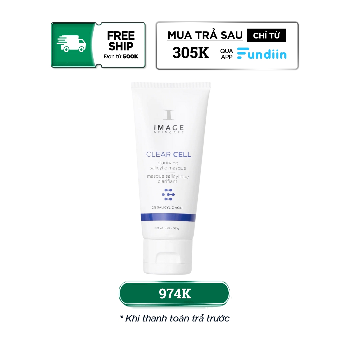 Mặt nạ làm giảm mụn Image Clear Cell Medicated Acne Masque
