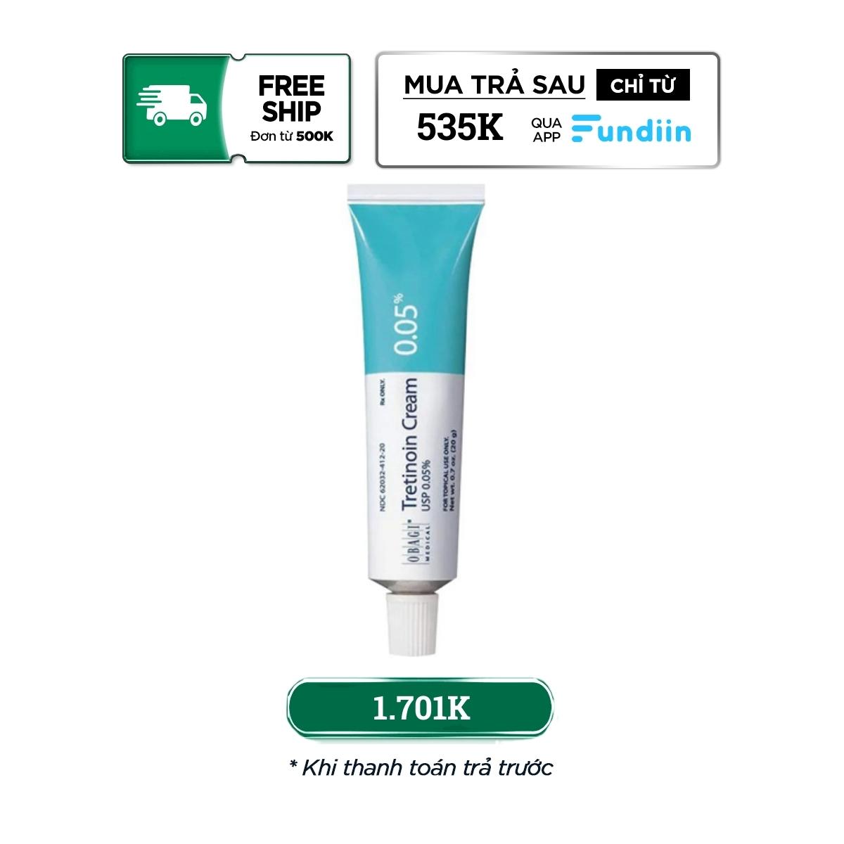 Kem ngăn ngừa mụn, mờ nám, chống lão hoá Obagi Tretinoin 0.05% Cream