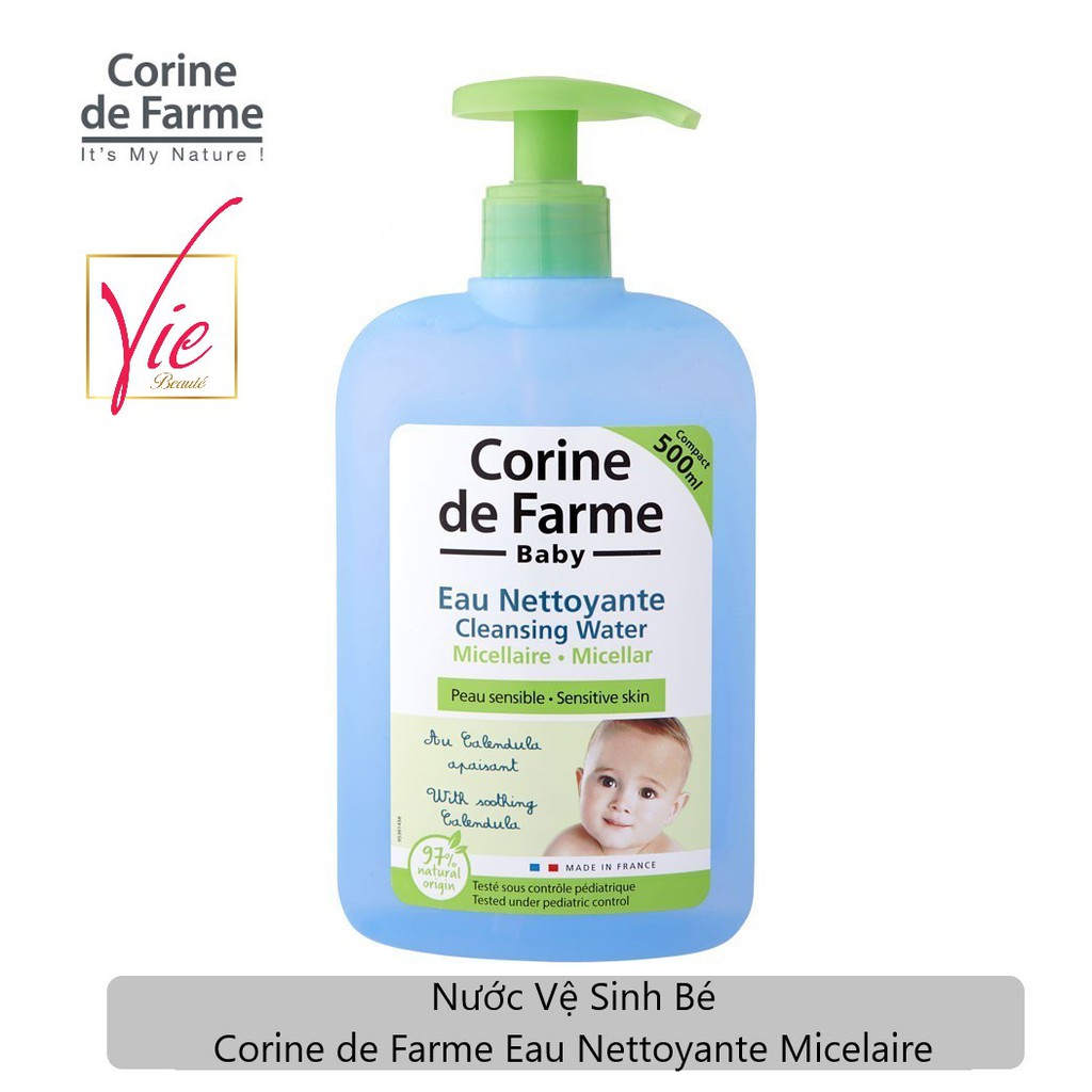 Nước vệ sinh cho bé Corine De Farme Eau Nettoyante Micellaire Nước vệ sinh cho bé Corine De Farme Eau Nettoyante Micellaire