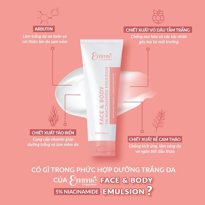 Kem Dưỡng Trắng Emmié Face & Body Emulsion 5% Niacinamide Kem Dưỡng Trắng Emmié Face & Body Emulsion 5% Niacinamide