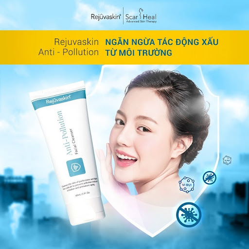 Sữa rửa mặt loại bỏ bụi mịn, sạch sâu, ngừa mụn, sáng da Rejuvaskin Anti-Pollution Sữa rửa mặt loại bỏ bụi mịn, sạch sâu, ngừa mụn, sáng da Rejuvaskin Anti-Pollution