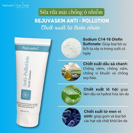 Rejuvaskin Anti-Pollution Cleanser chiếc xuất tự nhiên