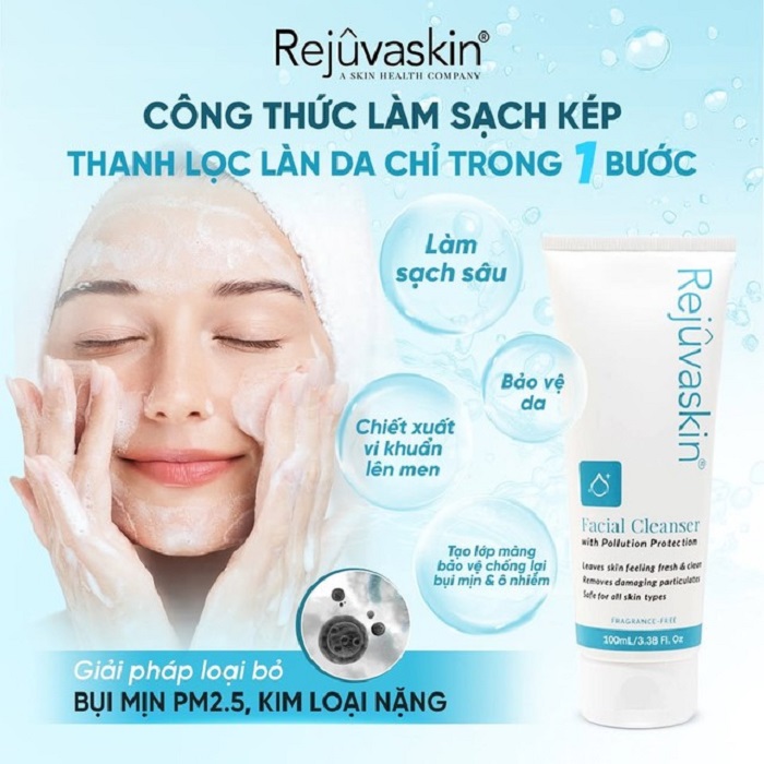 Sữa rửa mặt làm sạch bụi mịn PM2.5 Rejuvaskin Facial Cleanser Sữa rửa mặt làm sạch bụi mịn PM2.5 Rejuvaskin Facial Cleanser
