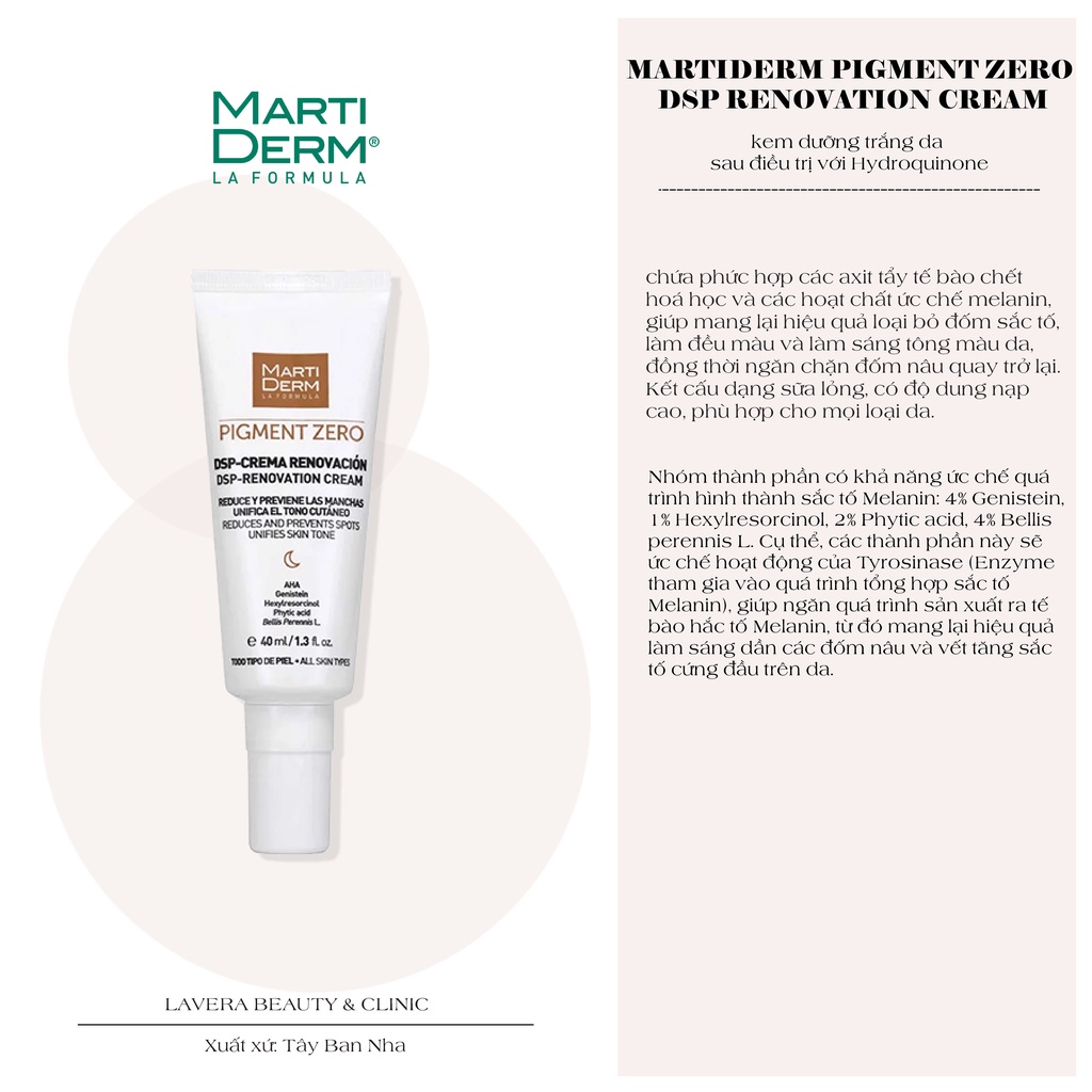Kem dưỡng MartiDerm Pigment Zero DSP Renovation Cream làm sáng da, mờ sắc tố