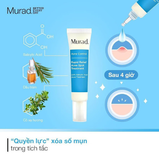 Gel giảm mụn trong 4 giờ Murad Rapid Relief Acne Spot Treatment