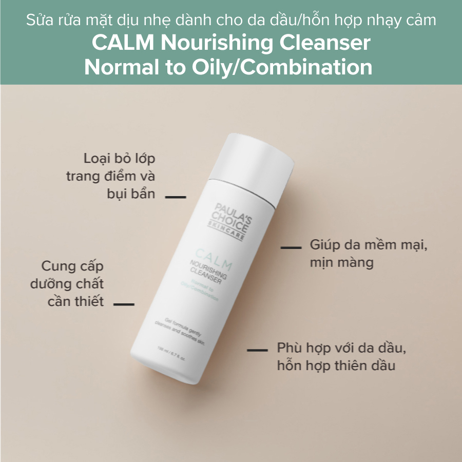 Sữa rửa mặt cho da nhạy cảm Paula’s Choice Calm Nourishing Cleanser Sữa rửa mặt cho da nhạy cảm Paula’s Choice Calm Nourishing Cleanser