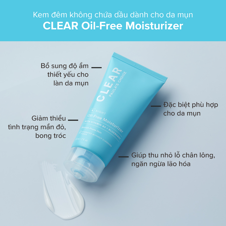 Kem dưỡng ẩm dành cho da mụn Paula's Choice Clear Oil - Free Moisturizer
