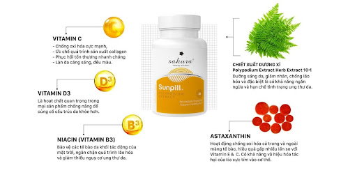 Sakura SunPill Thành phần viên uống chống nắng Sakura SunPill