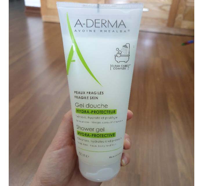 Gel tắm gội cho da mỏng manh ADerma Hydra Protective Shower Gel 200ml