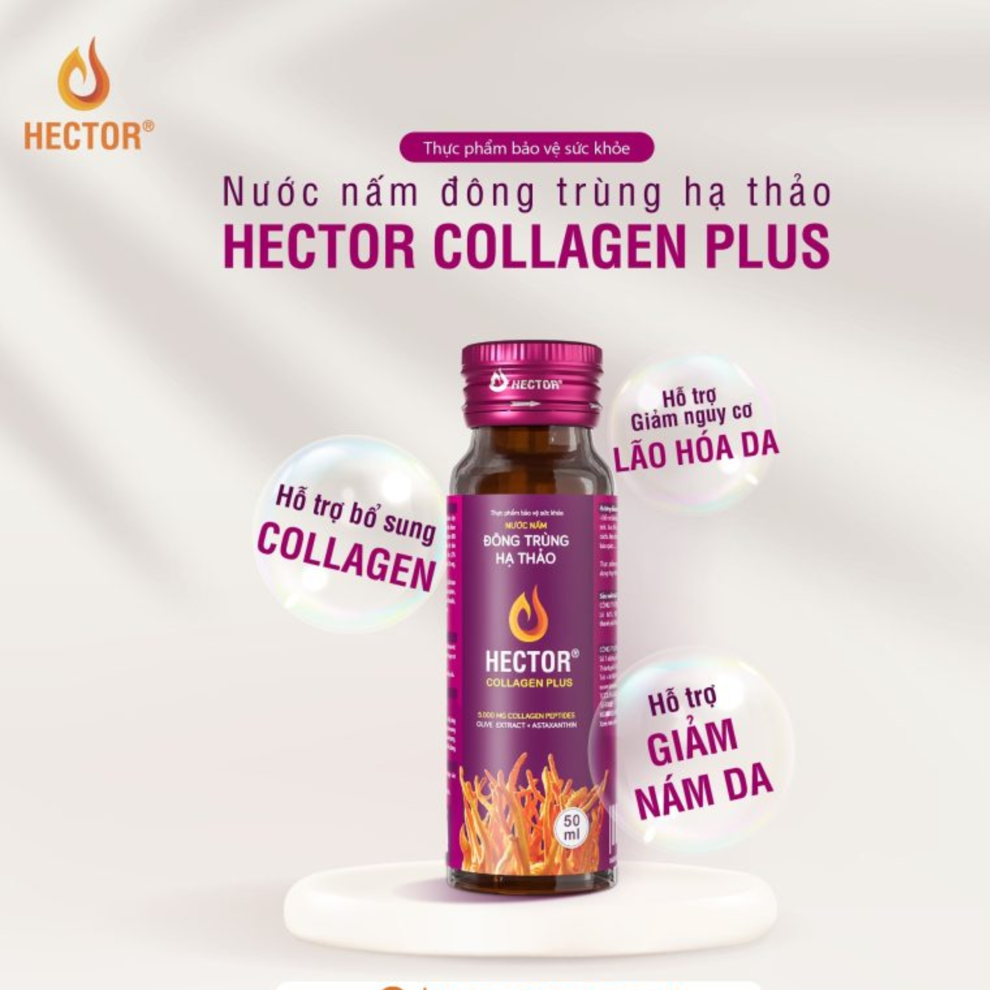 Hector Collagen Plus Nước Nấm Đông Trùng Hạ Thảo