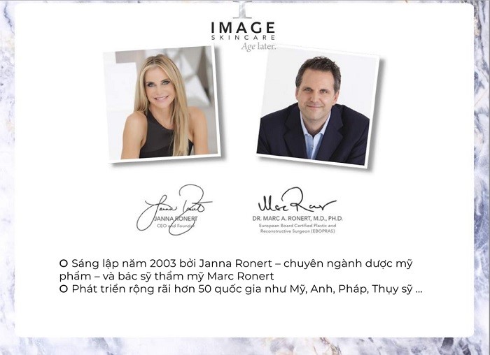 Người sáng lập thương hiệu Image Skincare là bà Janna Ronert cùng chồng của mình Người sáng lập thương hiệu Image Skincare là bà Janna Ronert cùng chồng của mình