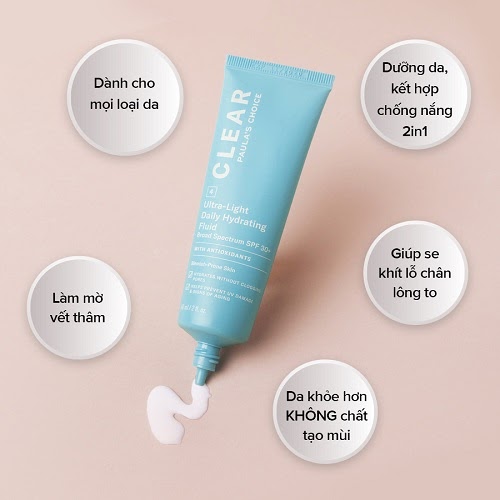Kem dưỡng da chống nắng Paula’s Choice Clear Ultra-Light Daily Fluid SPF 30+ Kem dưỡng da chống nắng Paula’s Choice Clear Ultra-Light Daily Fluid SPF 30+