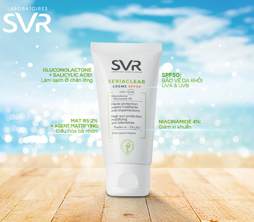 Kem chống nắng ngừa mụn SVR Sebiaclear Creme SPF50 Kem chống nắng ngừa mụn SVR Sebiaclear Creme SPF50