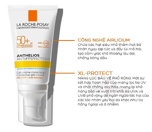 Kem Chống Nắng Giảm Mụn, Kiểm Soát Dầu La Roche-Posay Anthelios Anti-Imperfections SPF50+ Kem Chống Nắng Giảm Mụn, Kiểm Soát Dầu La Roche-Posay Anthelios Anti-Imperfections SPF50+