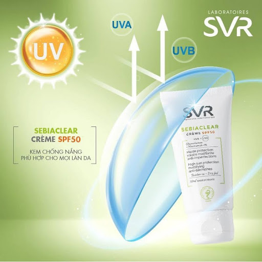 Kem chống nắng ngừa mụn SVR Sebiaclear Creme SPF50 Kem chống nắng ngừa mụn SVR Sebiaclear Creme SPF50