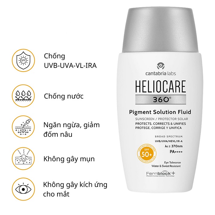 Kem chống nắng ngừa tăng sắc tố, đốm nâu Heliocare 360⁰ Kem chống nắng ngừa tăng sắc tố, đốm nâu Heliocare 360⁰