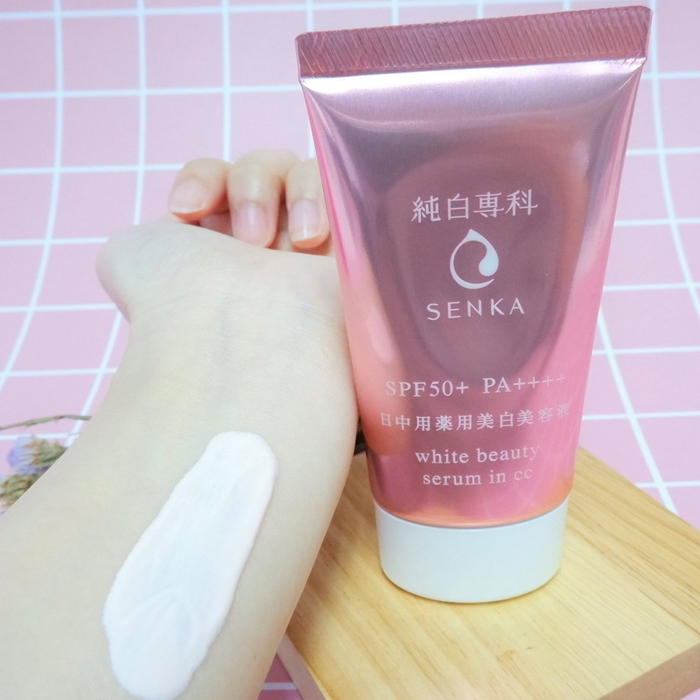 Kem chống nắng nâng tone da Senka White Beauty Serum In CC SPF 50 PA++++