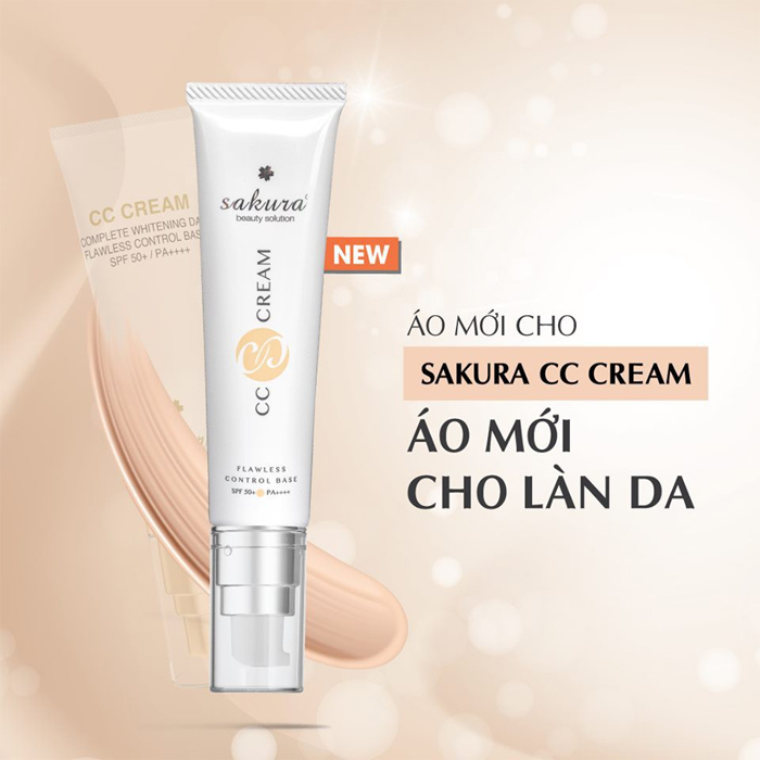 Kem Chống Nắng Trang Điểm Sakura Cc Cream Với Tone Màu Fair chính hãng của Nhật