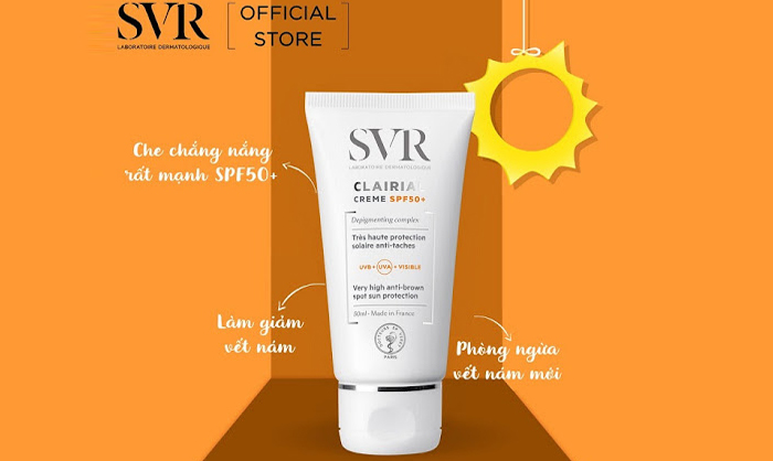 Kem chống nắng ngăn ngừa nám SVR Clairial Creme SPF50 Kem chống nắng ngăn ngừa nám SVR Clairial Creme SPF50