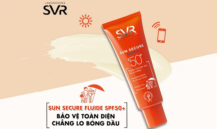 Kem chống nắng ngăn ngừa lão hóa SVR Sun Secure Fluide SPF50+ Kem chống nắng ngăn ngừa lão hóa SVR Sun Secure Fluide SPF50+