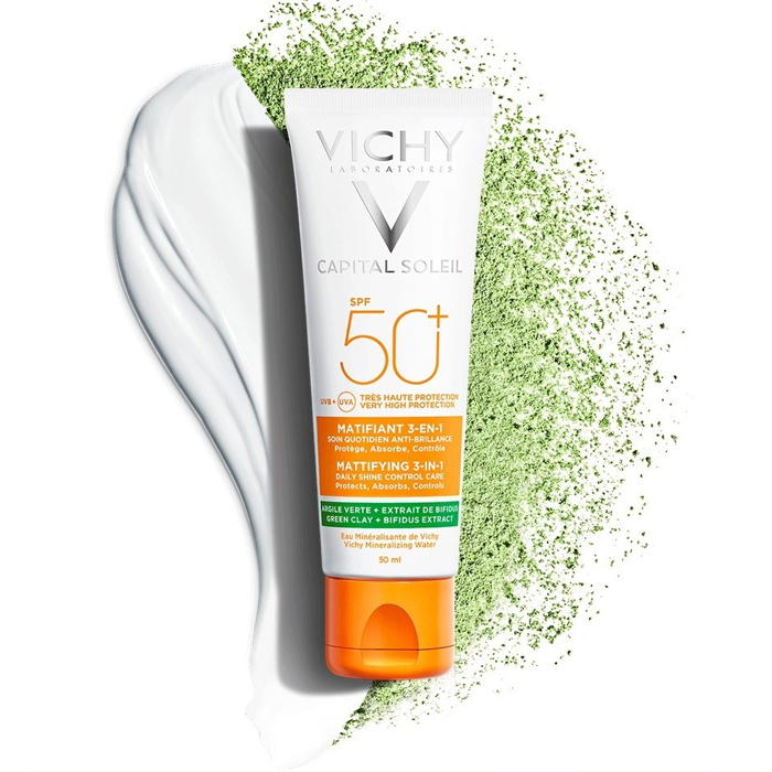 Kem chống nắng vật lý chống ô nhiễm và bụi mịn Vichy Capital Soleil Mattifying 3-IN-1 SPF 50+ UVB+UVA