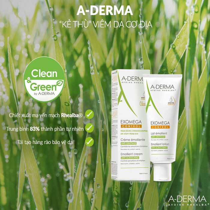 Kem dưỡng ẩm cho da cơ địa, da khô A-Derma Exomega Control Cream Kem dưỡng ẩm cho da cơ địa, da khô A-Derma Exomega Control Cream