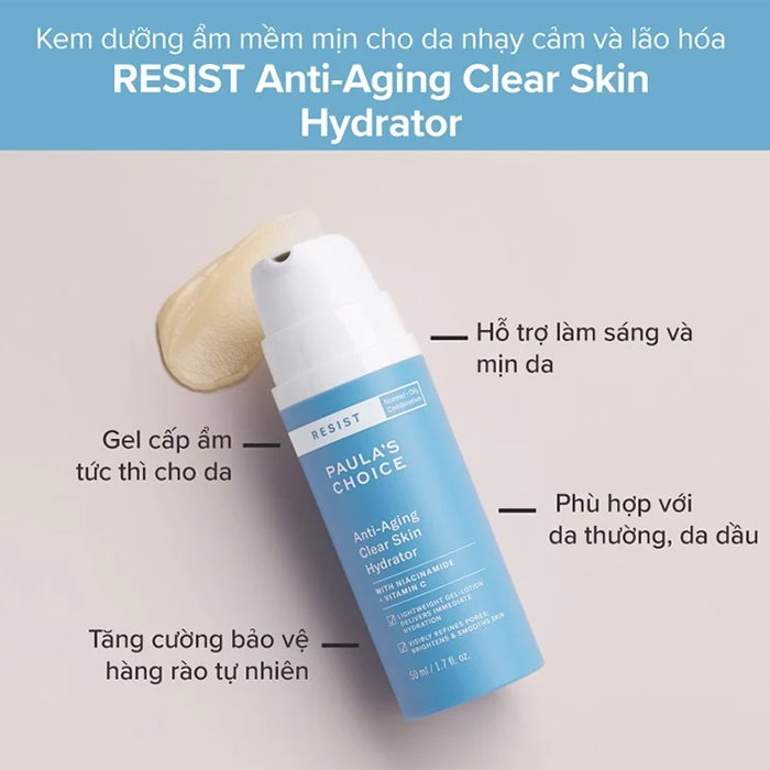 Kem dưỡng ẩm cho nam Paula’s Choice Resist Anti-Aging Clear Skin Hydrator Kem dưỡng ẩm cho nam Paula’s Choice Resist Anti-Aging Clear Skin Hydrator