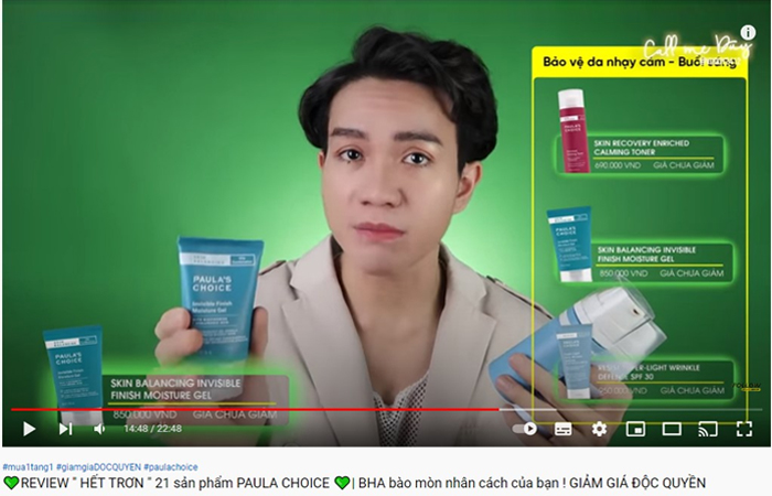 Beauty blogger Anh Duy trên channel Call Me Duy chia sẻ về kem dưỡng Paula's Choice Beauty blogger Anh Duy trên channel Call Me Duy chia sẻ về kem dưỡng Paula's Choice