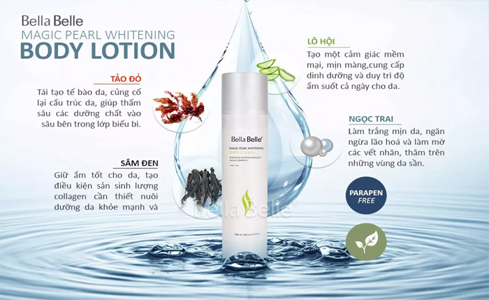 Sữa dưỡng thể trắng Bella Belle Magic Pearl Whitening Body Sữa dưỡng thể trắng Bella Belle Magic Pearl Whitening Body