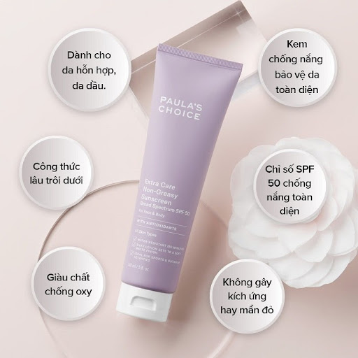 Kem chống nắng Paula’s Choice Extra Care Non – Greasy Sunscreen SPF 50