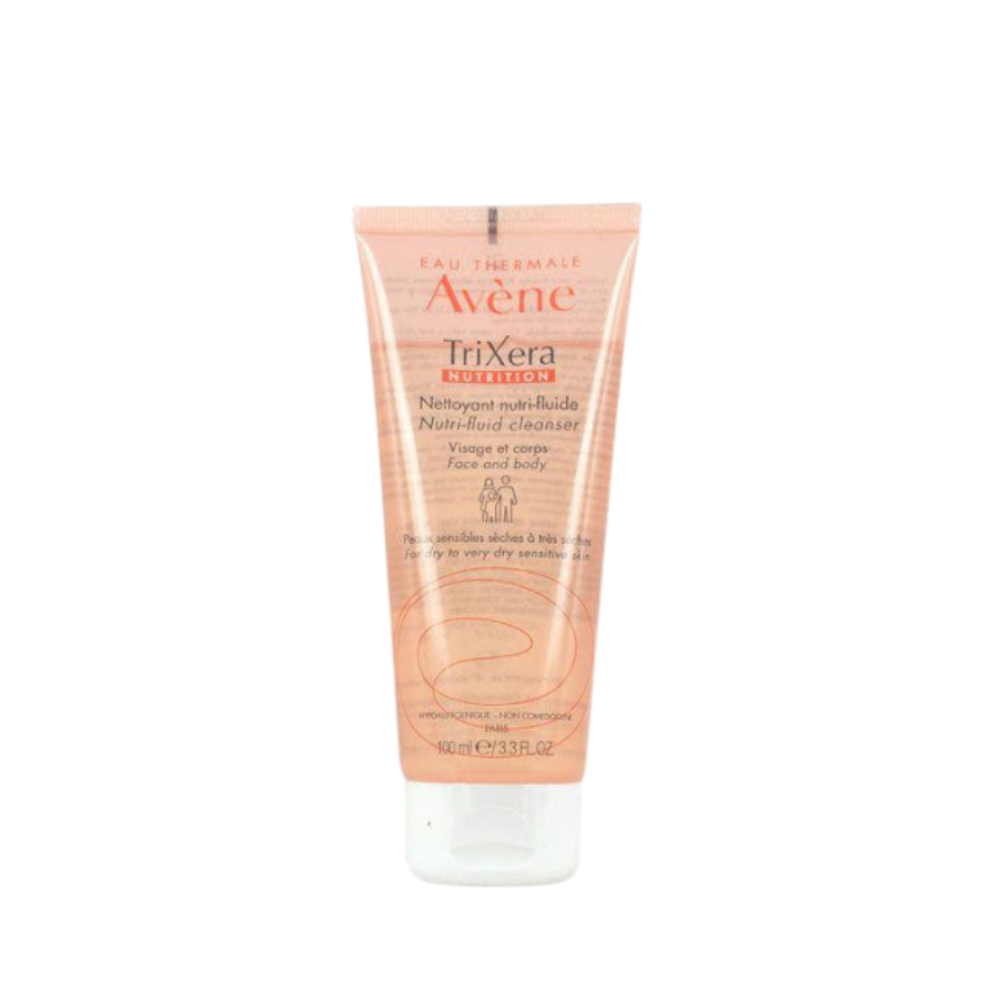 Gel rửa mặt và tắm cho da khô và nhạy cảm Avène Trixera Nutrition Cleansing Gel 100ml 