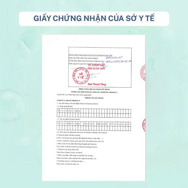 Sữa rửa mặt Trioderma Acne Deep Cleanser 