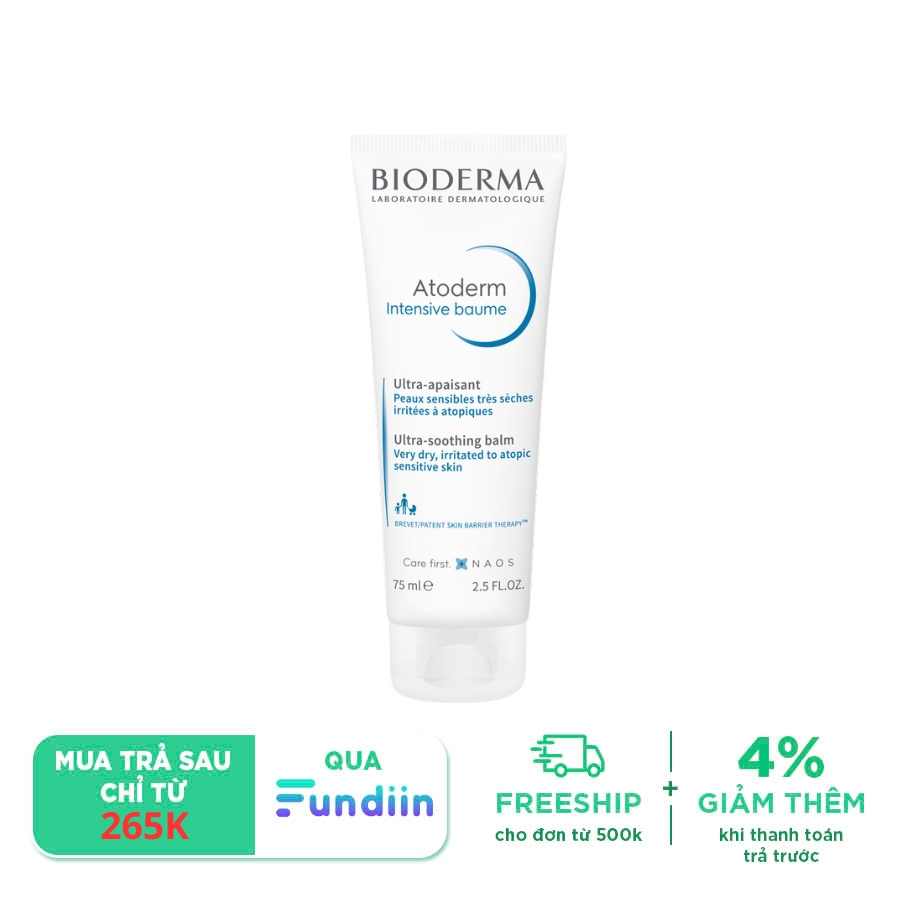 Kem làm dịu giúp phục hồi da khô, nhạy cảm, da chàm dị ứng Bioderma Atoderm Intensive Baume