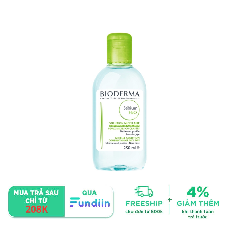 Nước tẩy trang dành cho da nhờn, mụn Bioderma Sebium H20