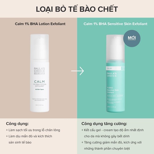 Gel loại bỏ tế bào chết dịu nhẹ cho da nhạy cảm Calm 1% BHA Sensitive Skin Exfoliant