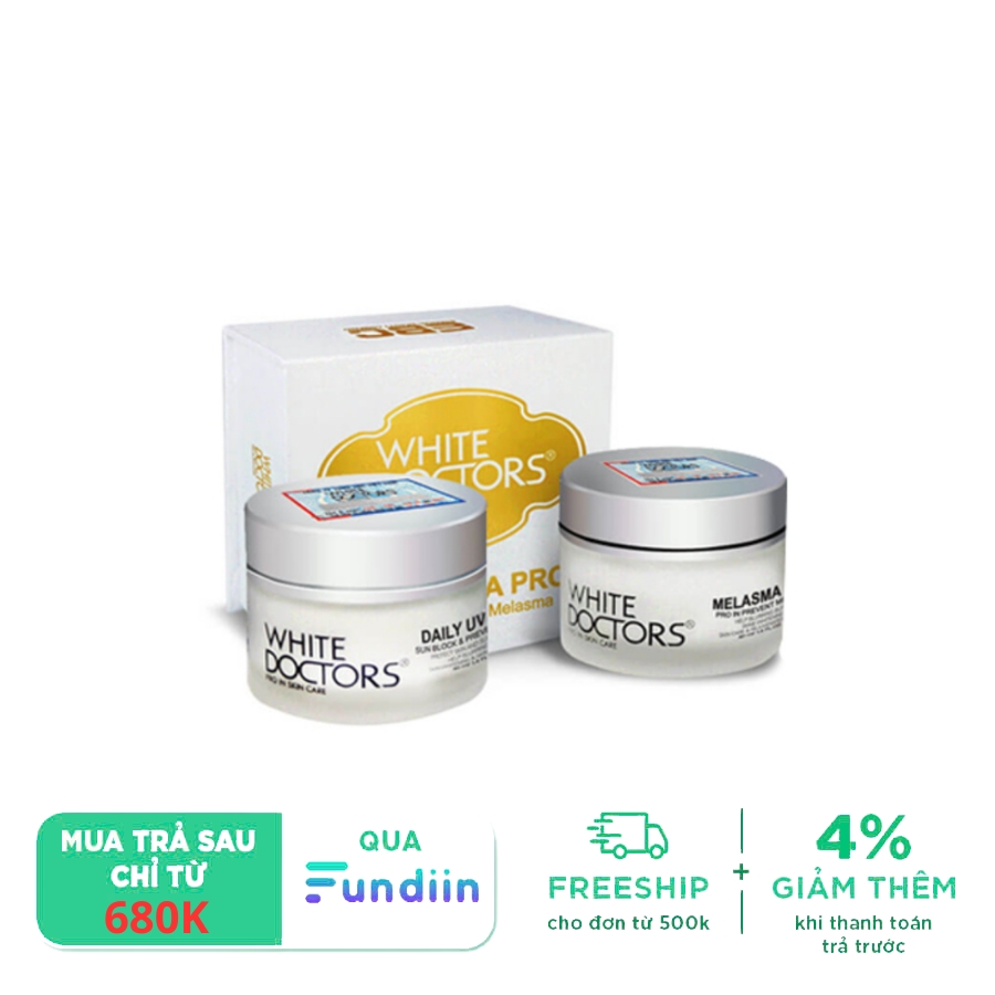 Bộ đôi làm giảm nám da thể nặng White Doctors - Daily UV Care & Melasma Pro