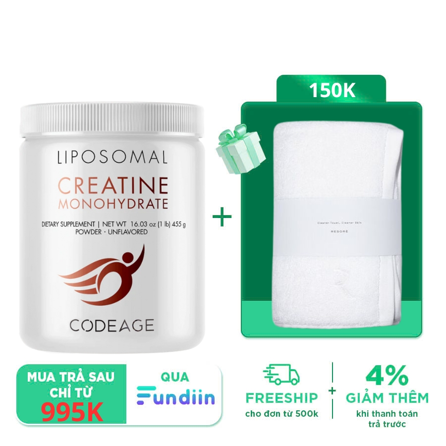 Bột uống hỗ trợ tăng cơ Codeage Liposomal Creatine Monohydrate