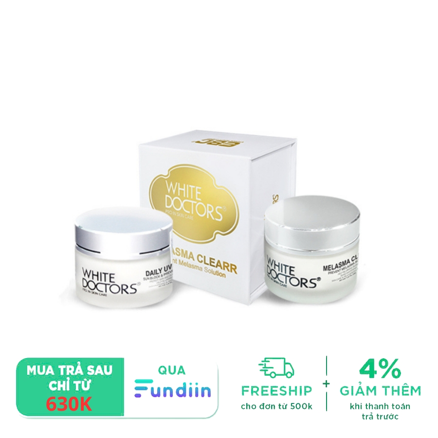 Bộ đôi hỗ trợ trị nám da thể nhẹ White Doctors - Daily UV Care & Melasma Clearr