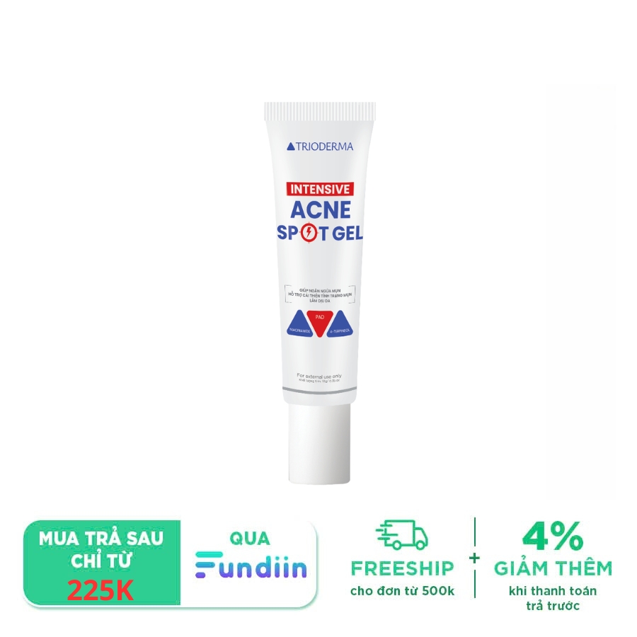 Gel hỗ trợ chấm mụn viêm và cải thiện làn da Trioderma Intensive Acne Spot Gel
